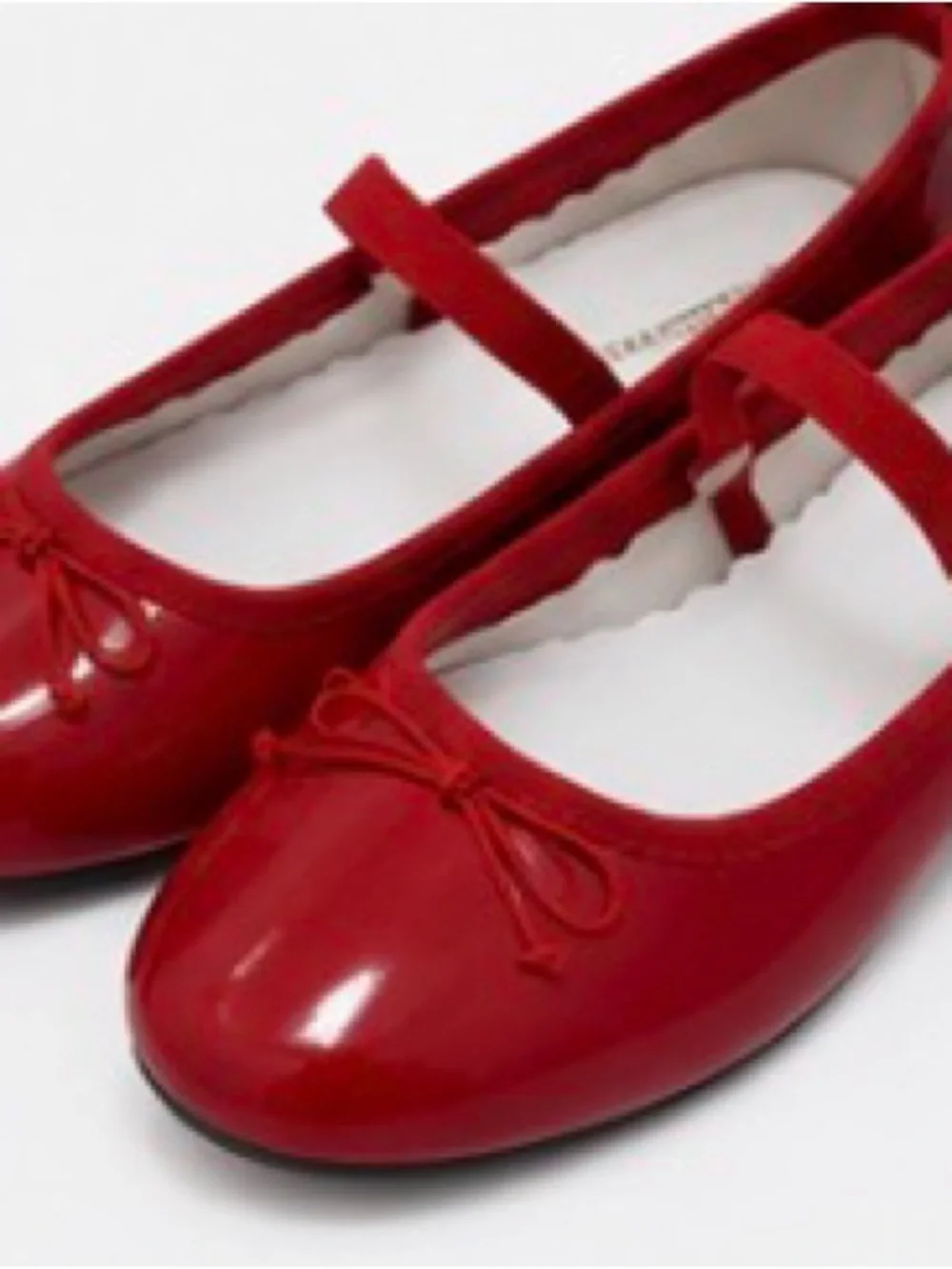 J. Crew Glossy Red Patent Ballet Flats with Ankle Ribbon